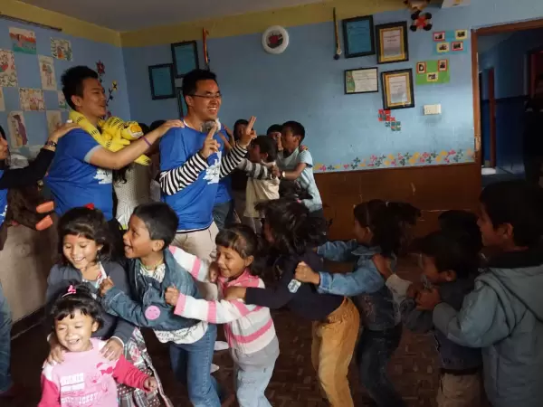 Play with orphan kids