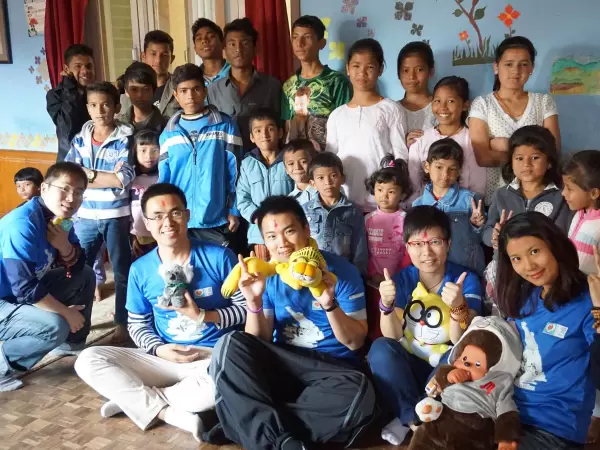 With orphan kids